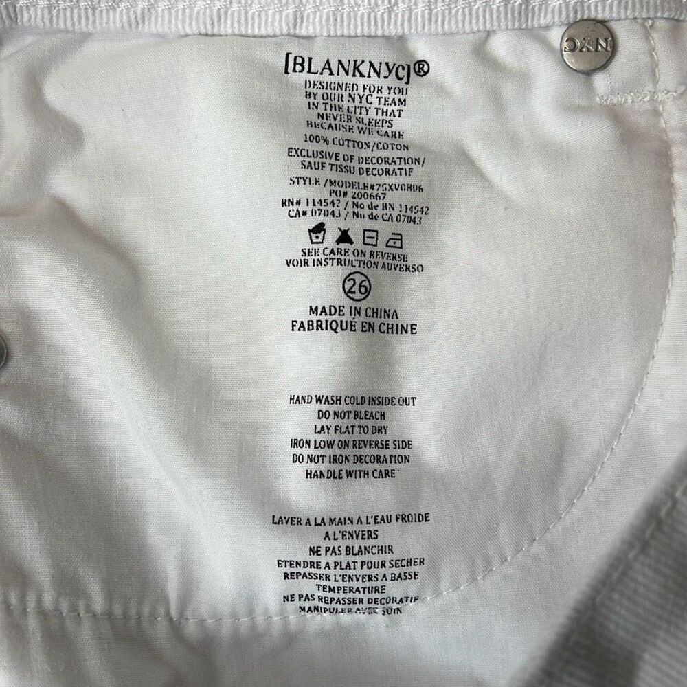 NWT BLANKNYC White Denim Fringe Skirt Rhinestone Trim Size 26 - Picture 16 of 16